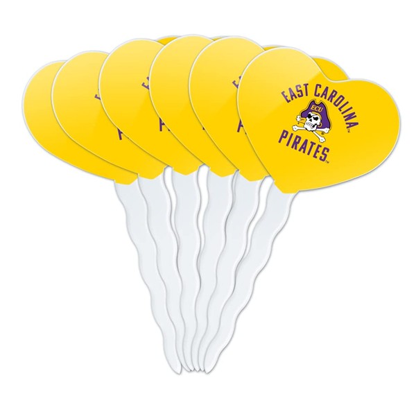 GRAPHICS & MORE East Carolina Pirates Heart Love Cupcake Picks