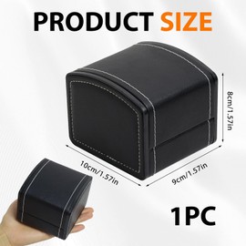eModwey Uhrenkoffer, Einzel PU Leder Uhr Reisekoffer Schmuck, Tragbarer und Quadratischer Uhrenorganizer, Schmuck- und Uhrenaufbewahrungskoffer für die meisten Uhrenmodelle (Schwarz)