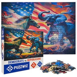 Jigsaw Puzzles 1000 Pieces – Democrat vs Republican 1000 Piece Puzzle Jigsaw – Imrpove Mood & Memory, Mind Boosting & Manipulative Play Toy Puzzles & Puzzles for Adults 1000 Pieces