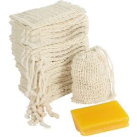 100 bolsas protectoras de jabón de sisal con cordón, bolsas protectoras de jabón sin plástico, reutilizables y naturales para baño y ducha, bolsa de m
