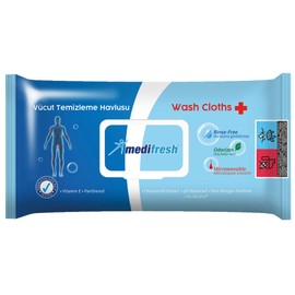 Medifresh Extra Large Adult Wet Wipes, Microwavable Wash Cloths with Chamomile Extract and Vitamin E, Cleansing for Elderly 9"x10" (1 Pack (60 Wipes))