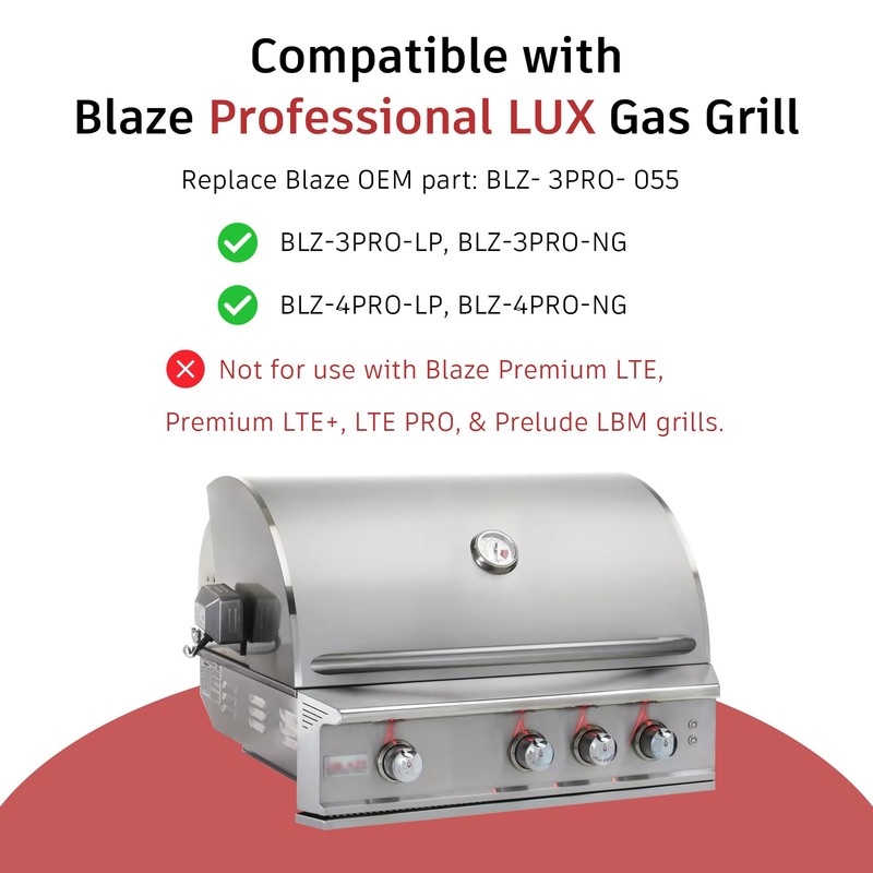 GDCERIX Flame Tamer for Blaze Professional LUX Gas Grill, 3