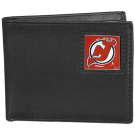 Siskiyou Sports New Jersey Devils® - portafolios Plegable de Piel empaquetada en Caja de Regalo, Color Negro