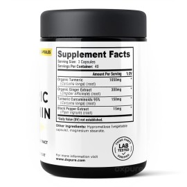 DXpure Turmeric Curcumin Ginger Complex w/ Black Pepper - 120 Capsules