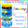 144PCS Autism Awareness Silicone Bracelets Bulk Colorful Puzzle Wristbands for