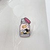 Cute Cartoon Cat in Pink Bottle Enamel Brooch for Women