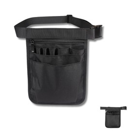 Nurse Belt Bag 25 cm x 18 cm, Organiser Retail, Practical Belt Bag for Women Men with Adjustable, Multifunctional Waist Bag for Men and Women, black, Classic