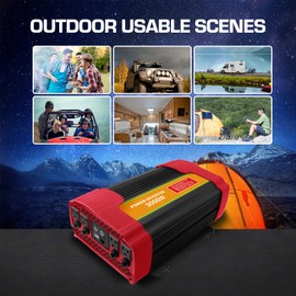 BYGD Power Inverter 3000 Watt, Inverter 12V DC to 120V AC Converter with with 4 AC Outlets/ 3.1A USB Port/ 1.67A Type-C Port Car Power Battery Converter