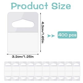 Prudiut 400 Pcs Hang Tags Slot Hole Hang Tabs Self-Adhesive Hanging Tabs Heavy Duty Display Tags for Hanging Retail Displays(1-5/8" X 1-1/4")