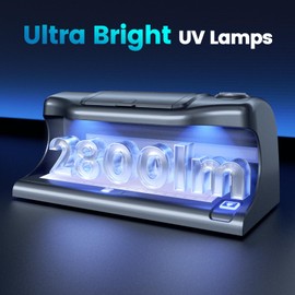 Aneken AL-18 Portable Counterfeit Bill Detector with Dual UV Light，Large Backlit Counterfeit Money Light with 10X Magnifying，6 Anti-Counterfeit Detection Modes for All Currency, Cards and Documents