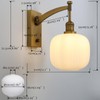 Pathson Milk White Glass Wall Sconce with Switch, Hardwired Wall