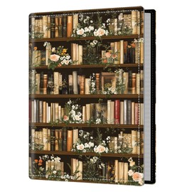 Small Photo Album 3.5x5 for 80 Photos with PU Leather Cover, Vintage Bookshelves Pattern Small Picture & Postcard Album Book, Portable Family Memory Book for Travel, Baby, Wedding, Special Occasions