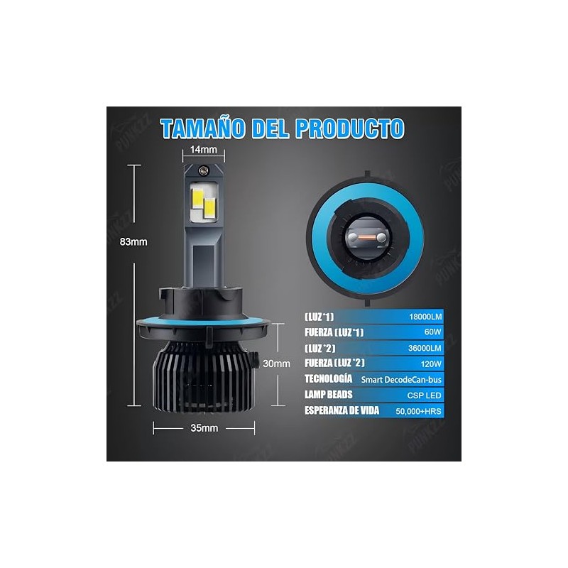 Focos Led Alta Y Baja Luces 36000lm Canbus, 2 Unidades