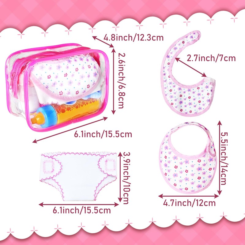 15Pcs Baby Doll Accessories Magic Bottle Set,Pretend Play Feeding Toy