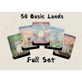 50 Cute Cat Basic Lands for Commander EDH, Cute Custom Full Art Game Card