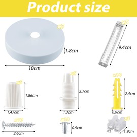 Svitzoot Canopy Metal White 100 x 18 mm Canopy Lamp Ceiling Light Connection Metal Junction Box Canopy Rosette Suitable for Lamps [Energy Class G]