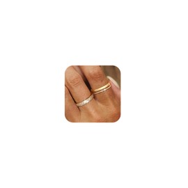 Gold Rings for Women Gold Rings Wedding Rings for Women Zircon Ring Gold Plated Ring Tarnish free Gold Rings Knuckle Stacking Rings Gold Rhinestone Rings Set Wedding Jewelry Gift