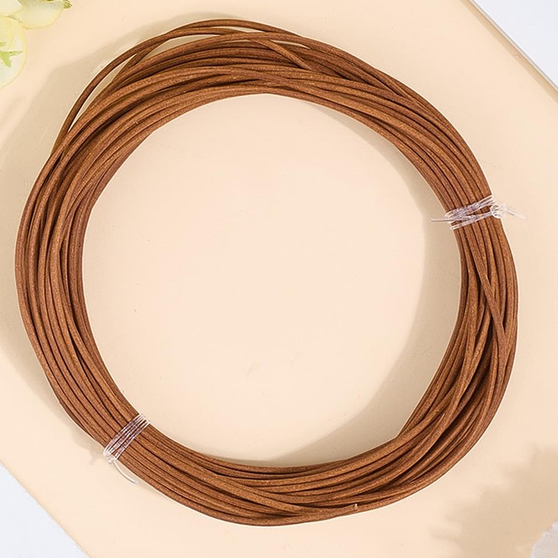 CALFOVERA 10M x 1MM Round Cowhide Genuine Leather Cord for