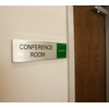 12" x 3" Conference Room Slider Sign, Silver-Red/Green