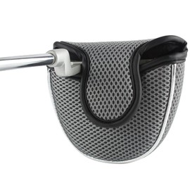 Andux Mesh Mallet Putter Cover Golf Putter Head Covers Grey, Semicircle MT/TG13