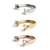 Ruifan 3PCS Clear CZ Nose Septum Horseshoe Earring Eyebrow Lip
