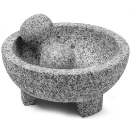 Unbranded Imusa 6" Granite Molcajete with Pestle for Grinding and Mashing