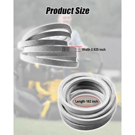 5/8" x 162" Lawn Mower Deck Belt Fit for Cub Ct Z-Force L60 L60KH S60KH LE60KH LX60KW SX60KW Replace 954-05015 754-05015, Kevlar Cord, White