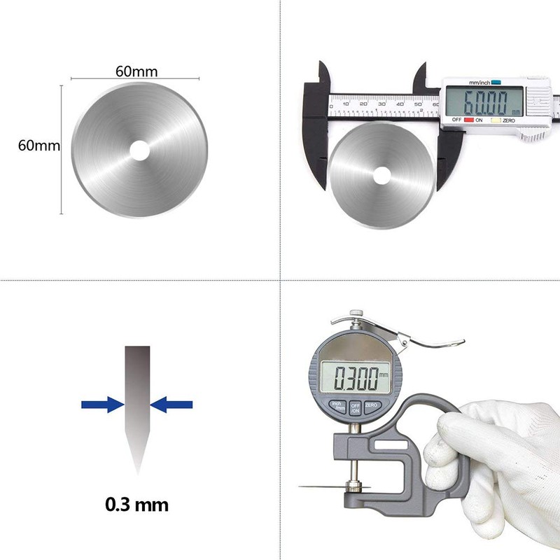 KISSWILL Rotary Cutter Blades 60mm - 5 Pack Refill Rotary