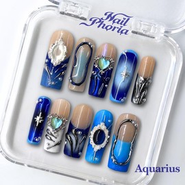 NailPhoria｜SURPRISE DEAL Collections (70 Styles) acrylic press nails:_Aquarius_S