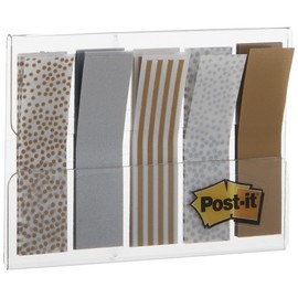 Post-it Flags, 5" X 1.7", 100 Flags with Dispenser, Assorted Metallic Gold Colours
