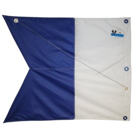JCS Nylon Alpha Flag with Brass Grommets & Steel Spring Wire Stiffener, 31inch x 36inch