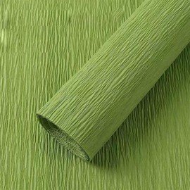 1Pcs Green Crepe Paper, 25x250cm Crepe Paper Roll for DIY Crafts Flowers Making