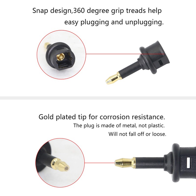 GELRHONR 3 Pack 3.5mm Mini Toslink Female to Jack Digital