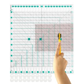 Quilting Ruler for Precise Fabric Cutting 11.5" x 10.5" Quilt Rulers Quilting Sewing Tools Slotted Rulers for Accurate Measurements and Easy Cutting Fabrics Green