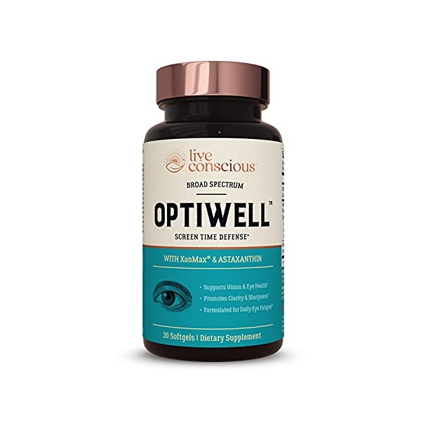 Eye Vitamins Select AREDS 2 Ingredients with Vitamin E, Lutein, and Astaxanthin - OptiWell by LiveWell | Eye Health Supplement and Blue Light Support - 30 Softgels