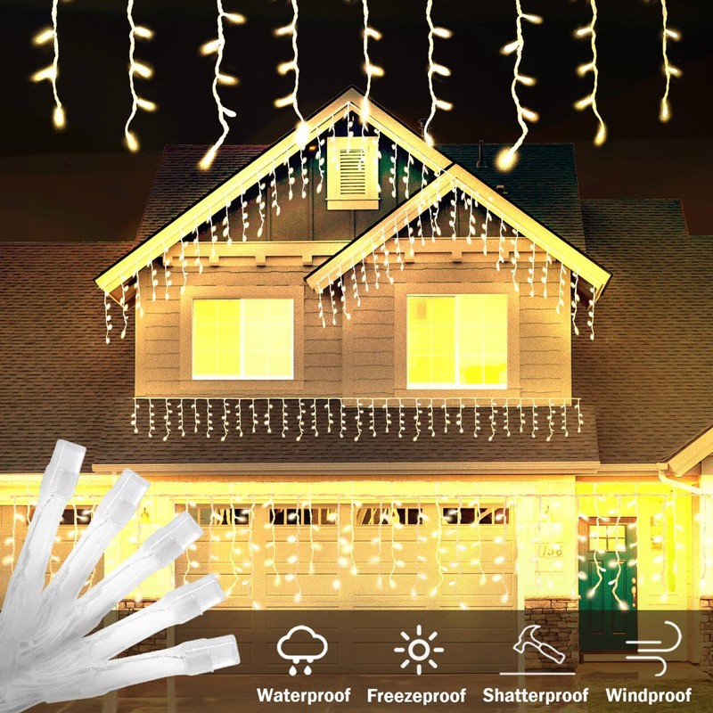 BAIRAYEN Smart Christmas Icicle Lights,66 FT 598 LED RGB Outdoor