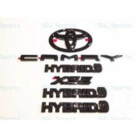 Toyota 2018 - 2023 TOYOTA CAMRY XSE HYBRID FENDER & REAR GLOSS BLACK EMBLEM OVERLAY KIT