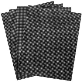 Caydo 4 Pieces 7 Count Black Plastic Mesh Canvas Sheets for Embroidery, Acrylic Yarn Crafting, Knit Crochet Projects and Make Aquarium Dividers (10.5 X 13.5 Inch)