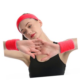 BIUDECO 2pairs Breathable Sports Wristbands for Men and Women of Elastic Sweat Absorbent Wrist Wraps for Golf Tennis and Gym Activities Fit for Comfort