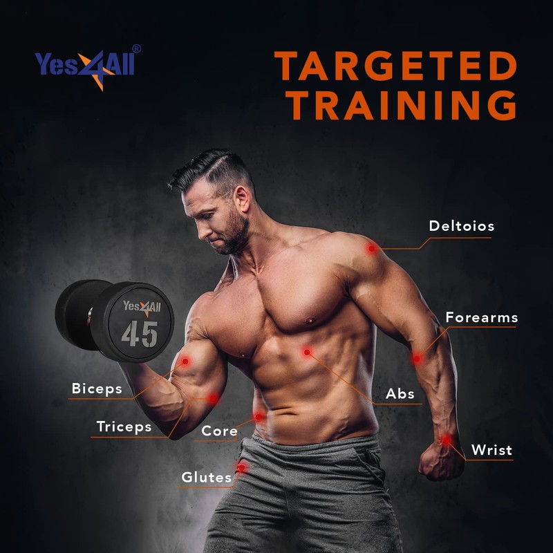 Yes4All Premium Urethane Dumbbell - 25 Pounds