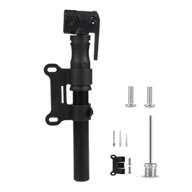 Mini Portable Bike Pump, Compact High Pressure Frame Pump Aluminum Alloy Durable Tire Pump for Road/Mountain/BMX Bikes with Flexible Hidden Hose and High-Pressure (Black)