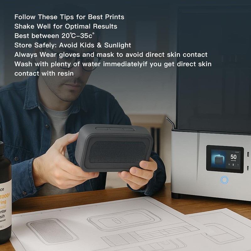 Cretbee Tough 3D Printing Resin, Rigid-Tough Engineering Resin, High Precision,