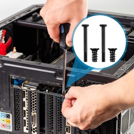 100 Pack Computer Case Fan Screws Kit,50PCS #6-32x30mm and 50PCS M5x10mm Black for PC Fan Housing, Radiator and Chassis Components