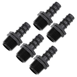 sourcing map Barb Drip Pipe Connector 1/2 BSPT Male Thread 16PE Hose Fitting for Garden Agricultural Irrigation System, Plastic 5pcs