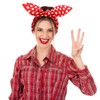 Canlierr 2 Pack Polka Dot Headbands Retro Plaid Christmas Bandana