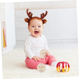 SUPVOX 12Pcs Wooden Birth Month Cards Set Growth Milestone Commemorative Cards for Newborn Photography Durable Safe Material for Capturing Precious Moments