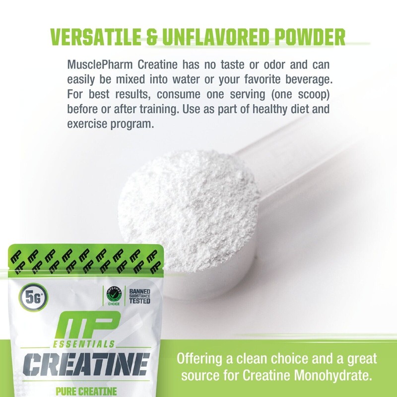MusclePharm Essentials Creatine Monohydrate Powder - 60 Servings, Unflavored