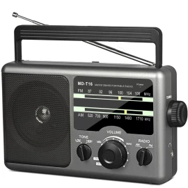 Jazmm AM FM Portable Radio Battery Operated Radio by 4X D Cell Batteries Or AC Power T