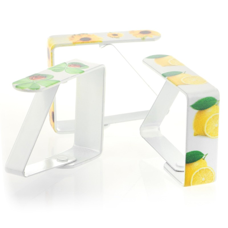 com-four® 6x tablecloth clips with motifs - table clips with