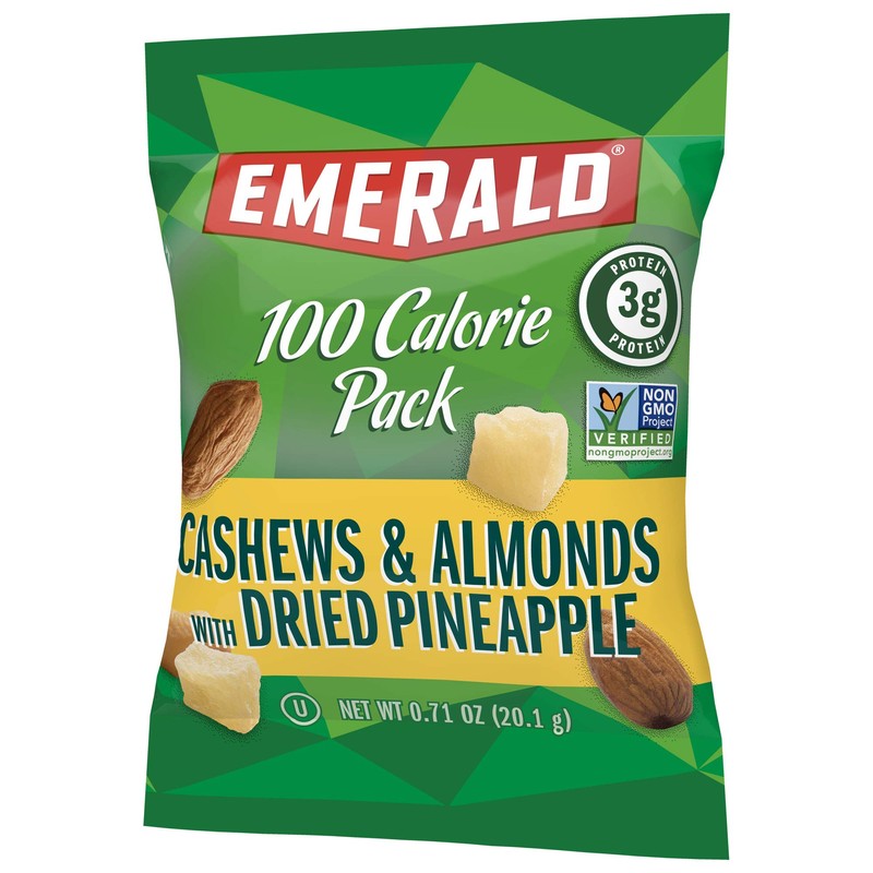 Emerald Nuts Cashews and Almonds with Dried Pineapple 100 Calorie